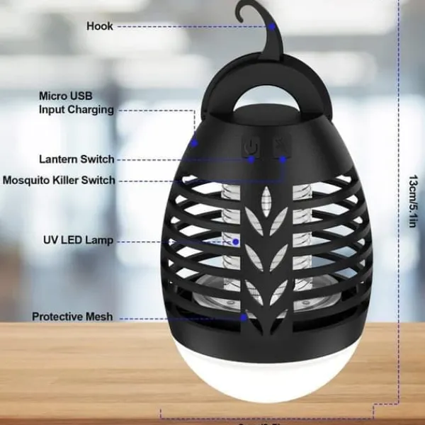 OBOSOE Myggdödare Utomhus 5W – Mygglampa med LED och IP66 Skydd, Effektiv Mot Insekter