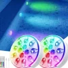 OBOSOE Poolbelysning 2-pack Uppladdningsbara LED Undervattenslampor, IP68 Vattentäta med Fjärrkontroll – För Pool, Spa & Fest