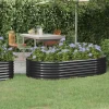 vidaXL Odlingslåda galvaniserat stål 175x100x36 cm antracit