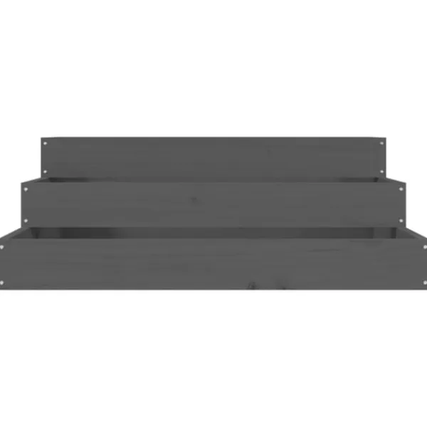 Discount Odlingslåda grå 78x78x27 cm massiv furu Planteringsbänkar
