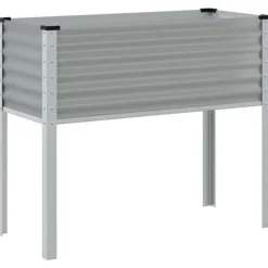 vidaXL Odlingslåda grå 100x45x90 cm stål
