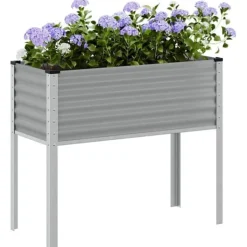 vidaXL Odlingslåda grå 100x45x90 cm stål