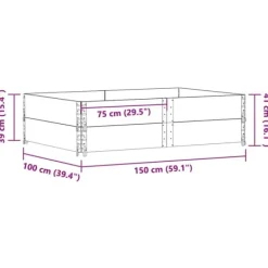 Discount Odlingslåda i massiv furu - Staplingsbar och vikbar design | Färg: Grå | Storlek: 150x100 cm Planteringsbänkar