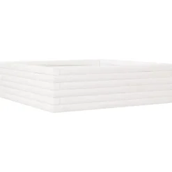Odlingslåda i massiv furu 80x80x23 cm - Perfekt för blommor och växter | Färg: Vit | Storlek: 80x80x23 cm