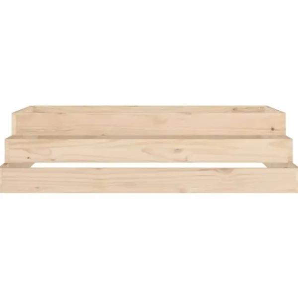New Odlingslåda i massiv furu - Planteringslåda med 3 djup | Storlek: 110x110x27 cm Planteringsbänkar