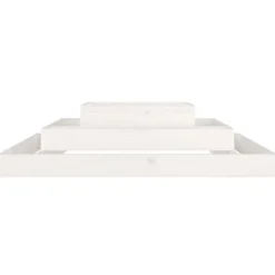 New Odlingslåda i massiv furu - Planteringslåda med 3 våningar | Färg: Vit | Storlek: 110x110x27 cm Planteringsbänkar