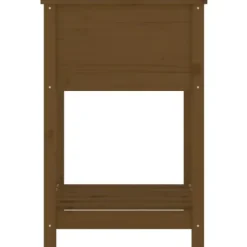 Odlingslåda med hylla i massiv furu - Elegant design | Färg: Honungsbrun | Storlek: 54x54x81 cm