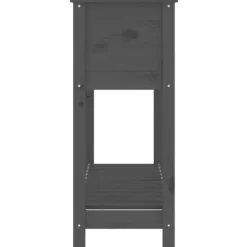 Best Odlingslåda med hylla i massiv furu - Ergonomisk och stabil | Färg: Grå | Storlek: 111,5x34,5x81 cm Planteringsbänkar