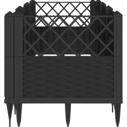 Online Odlingslåda med piggar svart 123,5x43,5x43,5 cm PP Krukor & Växtbehållare