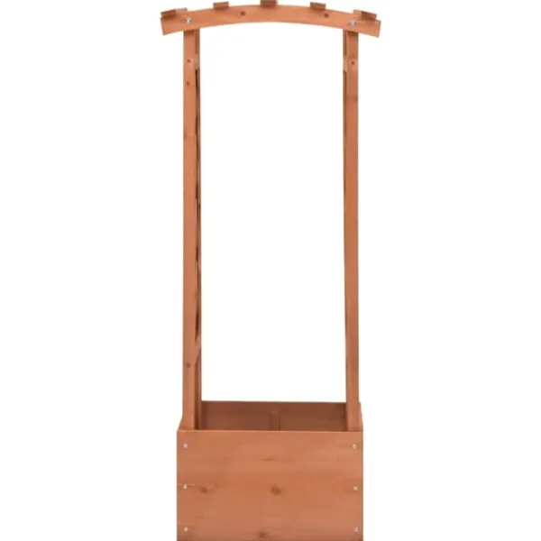 vidaXL Odlingslåda med spaljébåge 49x39x117 cm granträ