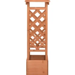 vidaXL Odlingslåda med spaljébåge 49x39x117 cm granträ