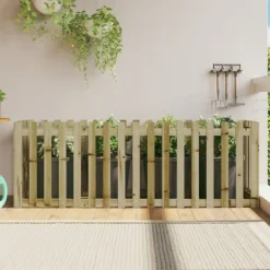 Best Odlingslåda med staket-design 200x50x70 cm impregnerad furu Planteringsbänkar
