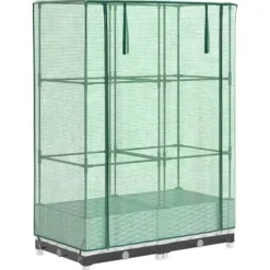 Best Odlingslåda med växthusöverdrag rottinglook 80x40x123 cm Växthus