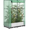 Discount Odlingslåda med växthusöverdrag rottinglook 80x40x123 cm Växthus