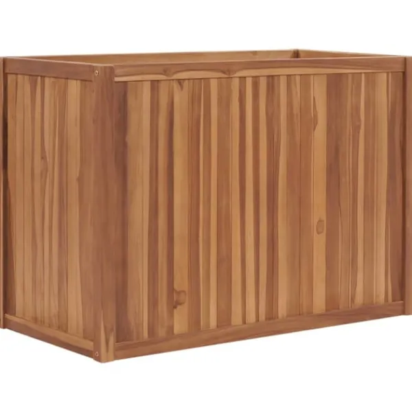 vidaXL Odlingslåda upphöjd 100x50x70 cm massivt teakträ