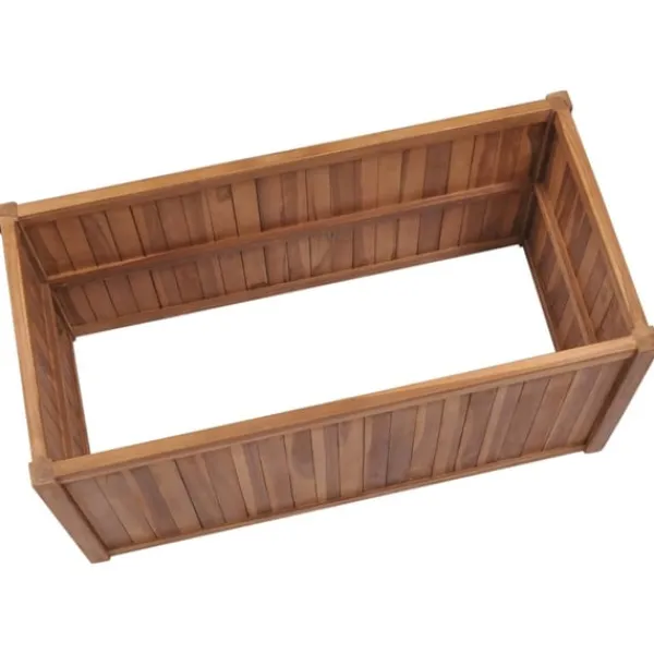 vidaXL Odlingslåda upphöjd 100x50x70 cm massivt teakträ