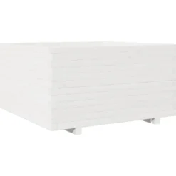 vidaXL Odlingslåda vit 90x90x49,5 cm massiv furu