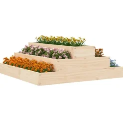 vidaXL Odlingslåda 80x80x27 cm massiv furu