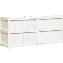 Outlet Odlingslåda 150x50x70 cm vit massiv furu Planteringsbänkar