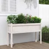 vidaXL Odlingslådor med ben vit 110x31x70 cm massiv furu