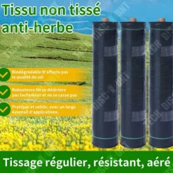 Best Ogräsbekämpningsmatta - TECH DISCOUNT - 1.2x50M - Svart polypropen - Miljövänlig - Hållbar Markduk & Fiberduk