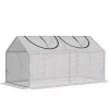 Outsunny Folietunnel med Fönster, Växthus 120x60x60 cm, PE-plast och stål, Vit
