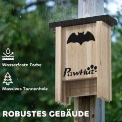 3-pack fladdermusbo, fladdermuslådor för trädgårdar, fruktträdgårdar, gårdar, enkel upphängning, 18 x 6 x 22,5 cm För Fåglar & Småvilt
