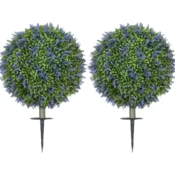 Best 2-pack konstgjord lavendel 60 cm UV-skydd med markspjut, för hem & trädgård Trädgårdsväxter