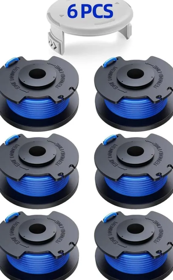 Clearance 6-Pack trimmerspolar med trimmertråd och lock RYOBI grästrimmer Trädgårdsmaskiner