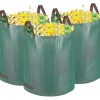 Paket med 3 stora 300L kraftiga vattentäta trädgårdsväskor med handtag - hopfällbar och återanvändbar