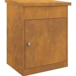 Hot Paketlåda i Cortenstål - Modern och Låsbar Design | Storlek: 44x35x59 cm | Färg: Rostig Postlådor & Brevlådor