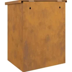 Hot Paketlåda i Cortenstål - Modern och Låsbar Design | Storlek: 44x35x59 cm | Färg: Rostig Postlådor & Brevlådor