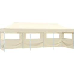 Discount Partytält & paviljoner - Living Pop-Up hopfällbart partytält med 5 sidoväggar 3x9 m gräddvit Tält & Lusthus