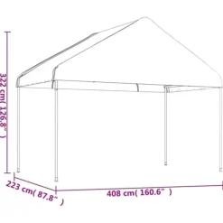 Discount Partytält & paviljoner - Living Paviljong med tak vit 13,38x4,08x3,22 m polyeten Tält & Lusthus