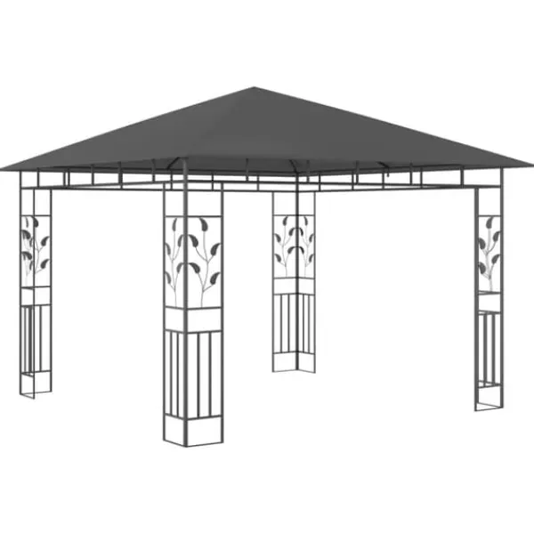 Partytält & paviljoner - Living Paviljong med myggnät 3x3x2,73 m antracit 180 g/m² Tält & Lusthus