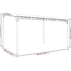 Outlet Paviljong antracit 4x3 m – Vattenbeständig Polyester med Stålram | Färg: Antracit | Storlek: 4x3 m Tält & Lusthus