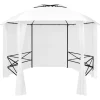 vidaXL Paviljong med draperier 360x312x265 cm vit 180 g/m²