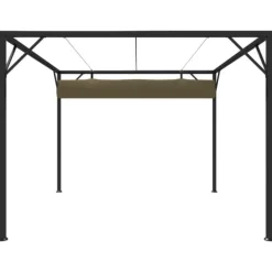 vidaXL Paviljong med infällbart tak 3x3 m taupe 180 g/m²