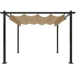 Paviljong med infällbart tak 3x3 m taupe - Paviljong - Paviljonger - Home & Living