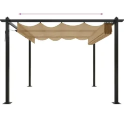 Paviljong med infällbart tak 3x3 m taupe - Paviljong - Paviljonger - Home & Living