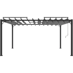 Sale Paviljong med lamelltak 3x4 m antracit tyg och aluminium - Paviljong - Paviljonger - Home & Living Valvbågar, Spaljéer, Bersåer & Pergolor