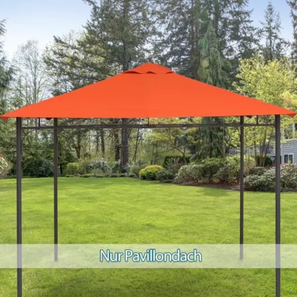 Best Paviljongtak 2,98x2,95 m, solskydd i polyester, orange Tält & Lusthus
