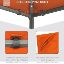 Best Paviljongtak 2,98x2,95 m, solskydd i polyester, orange Tält & Lusthus