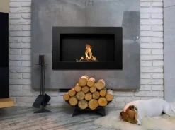 Sale Perfekt för julen julklapp Etanolkamin Bioethanol väggmonterad biospis 65 x 40 x 12 cm matt svart Biopanna miljövänlig biospis Öppna Spisar