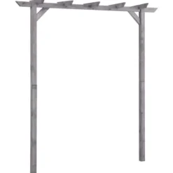 vidaXL Pergola - - Imprägnad furu - Grå - 200x40x205 cm - Motståndskraftig mot röta