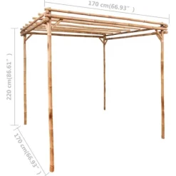 vidaXL Pergola bambu 170x170x220 cm