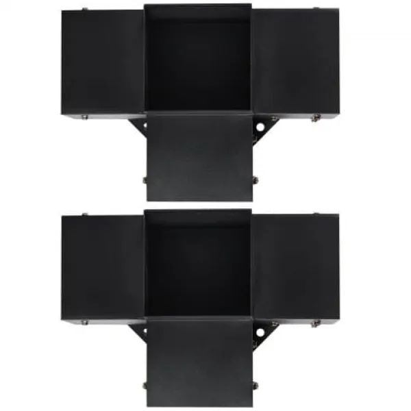 Pergola beslagssats, 4-vägs hörnbeslag 2 st, 14,2x14,2 cm, svart, stål