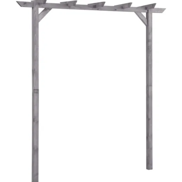 vidaXL Pergola grå 200x40x205 cm impregnerad furu