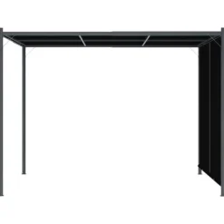Pergola med infällbart tak 3x3 m - Justerbar skugga och skydd | Färg: Antracit | Storlek: 3x3 m