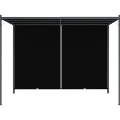 Pergola med infällbart tak 3x3 m - Justerbar skugga och skydd | Färg: Antracit | Storlek: 3x3 m